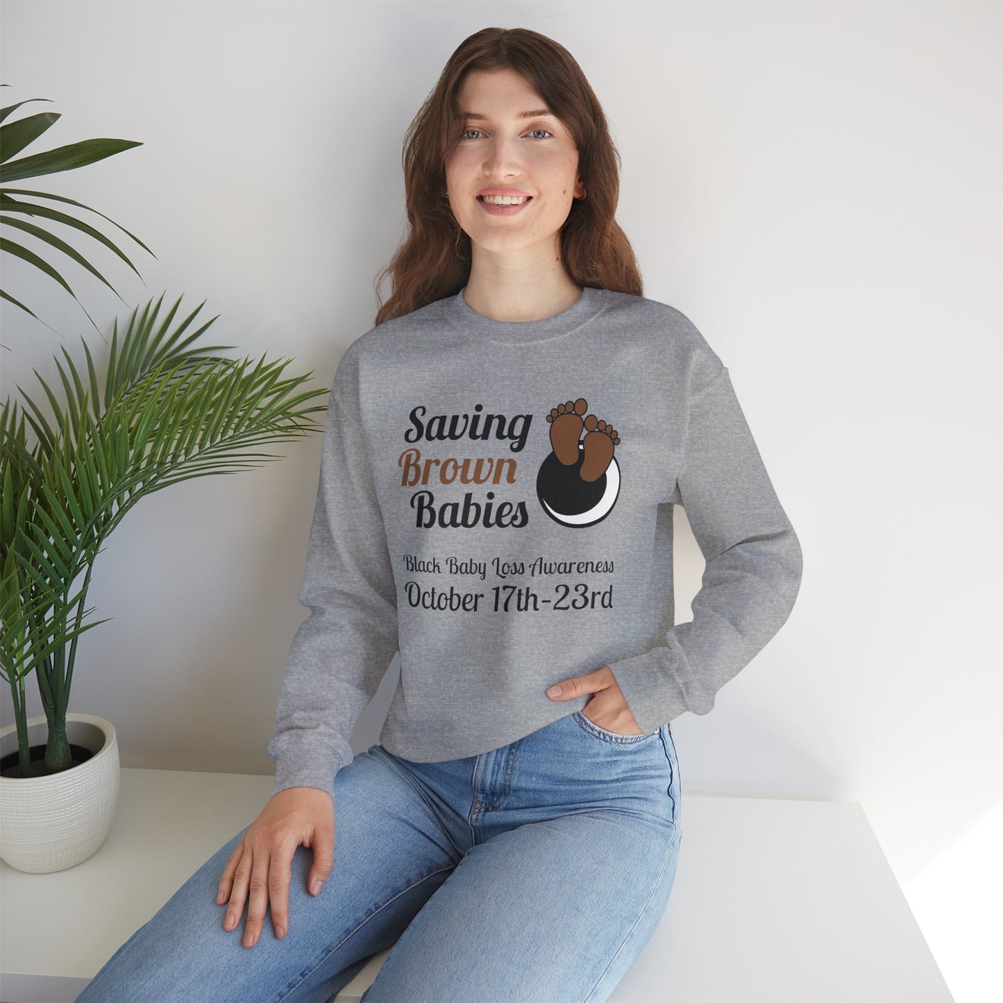 Quietly United in Loss Together Non-Profit / Saving Brown Babies Charity Crew Neck Sweatshirt, Grossesse et sensibilisation à la perte du nourrisson