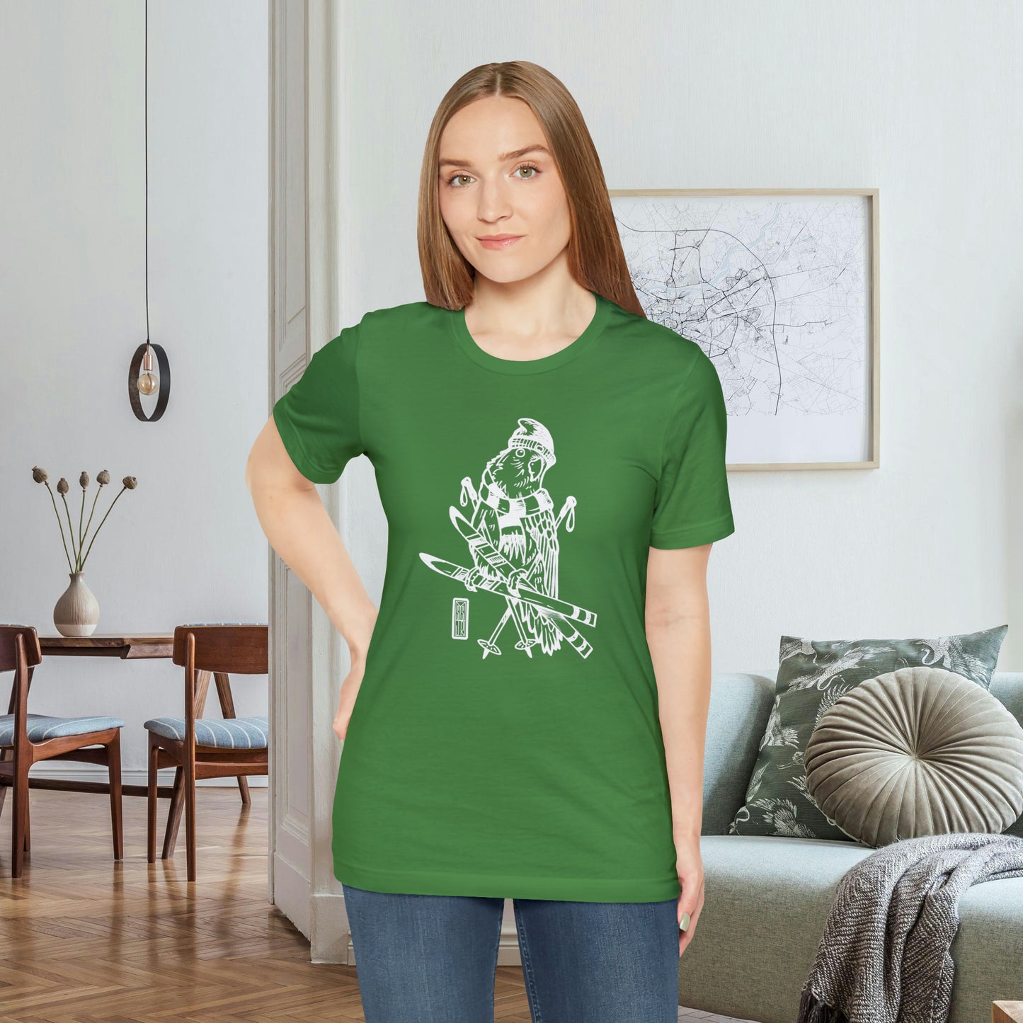 Lovebird Goes Skiing, Line Art Tee