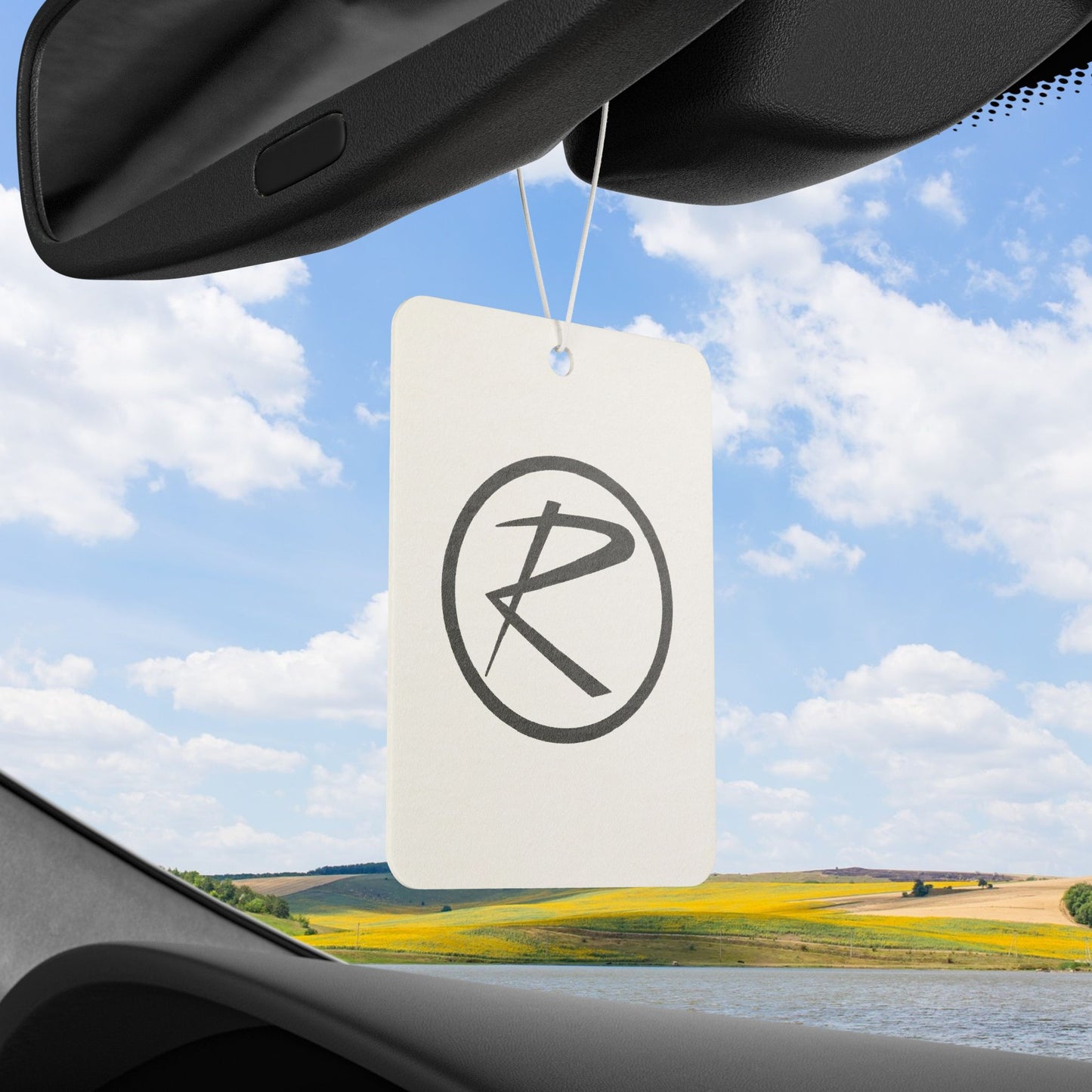 Rambler Black Logo White Air Freshener