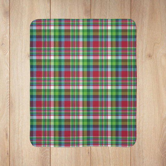 Christmas Winter Plaid Fleece Sherpa Blanket