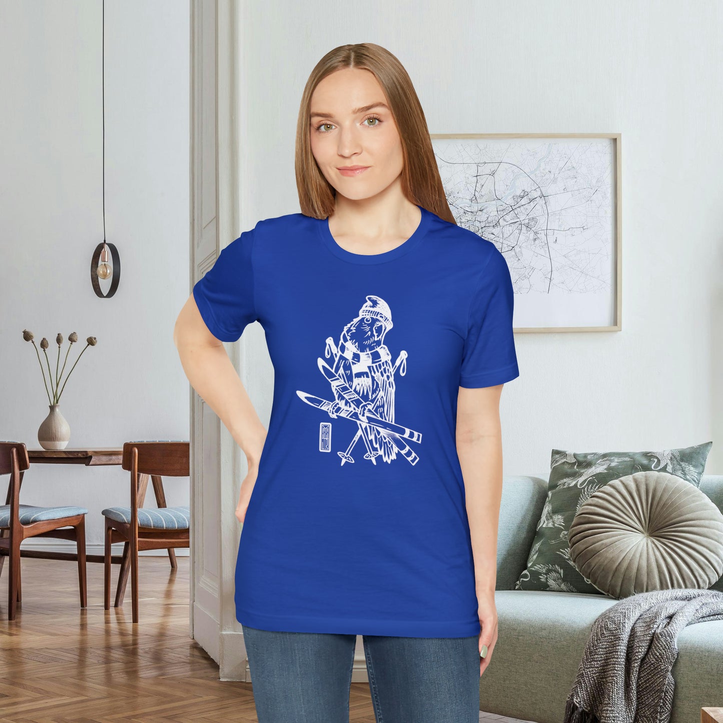 Lovebird Goes Skiing, Line Art Tee