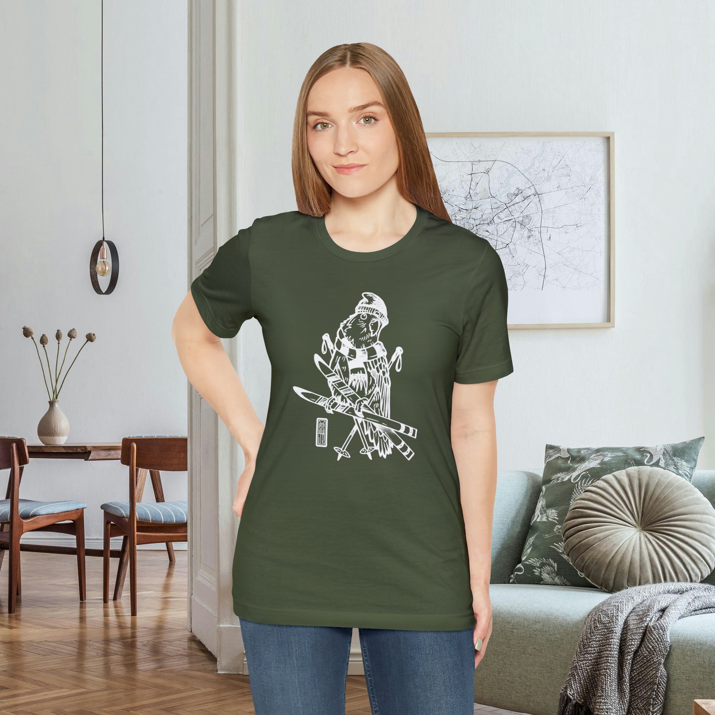 Lovebird Goes Skiing, Line Art Tee