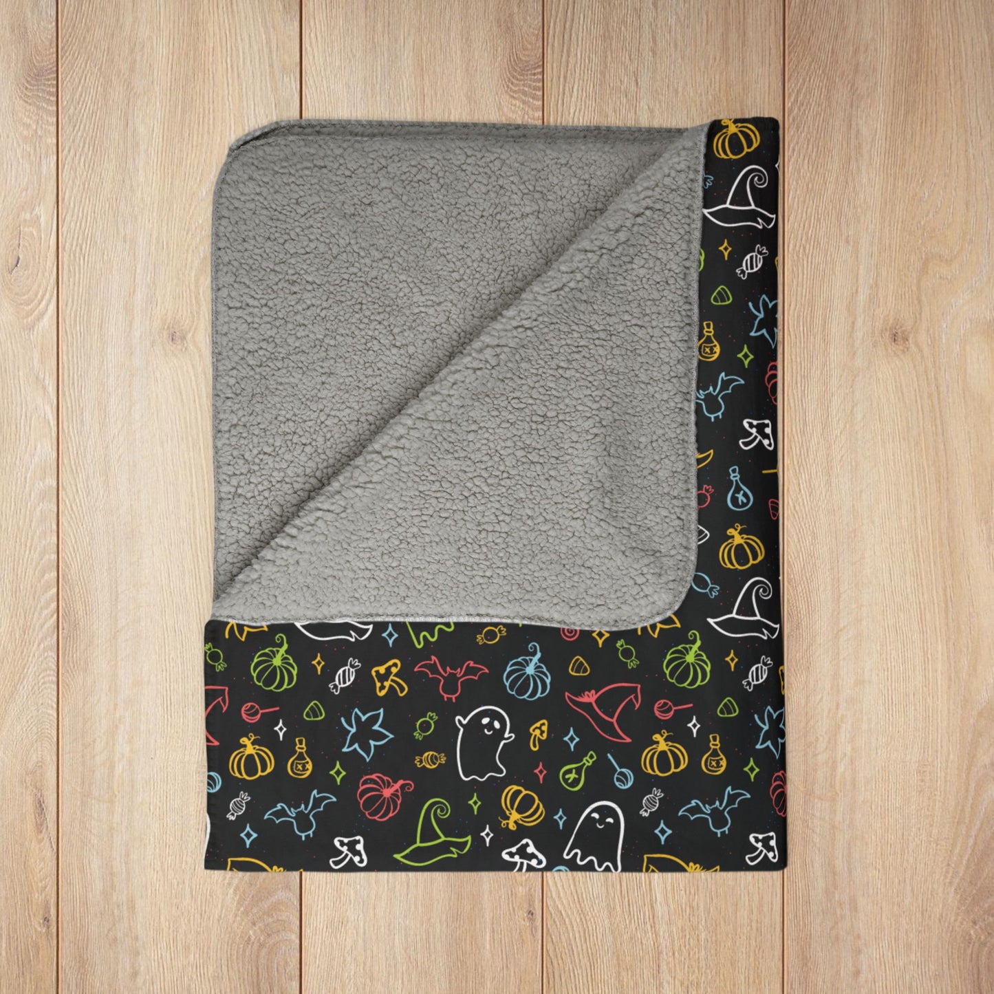 Queer Pride Halloween Fleece Sherpa Blanket
