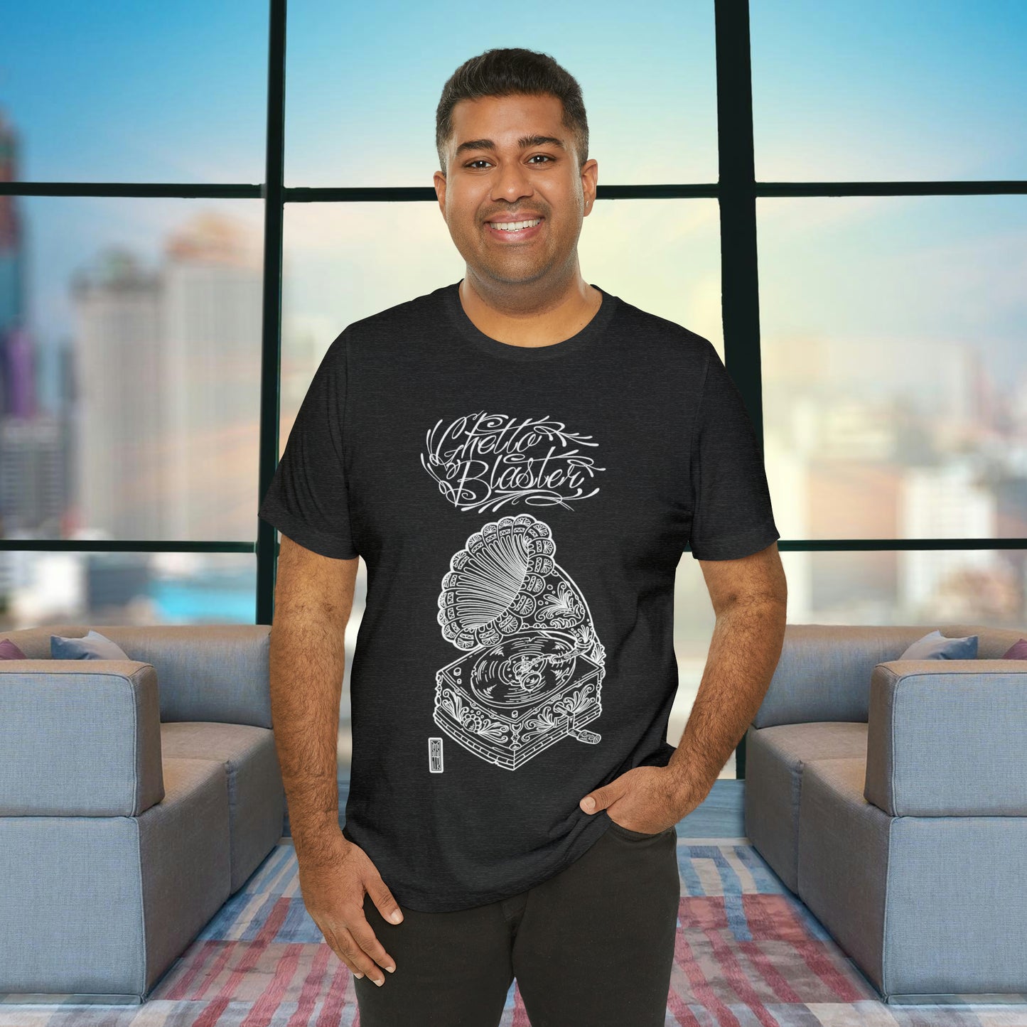 Ghetto Blaster, camiseta de arte lineal
