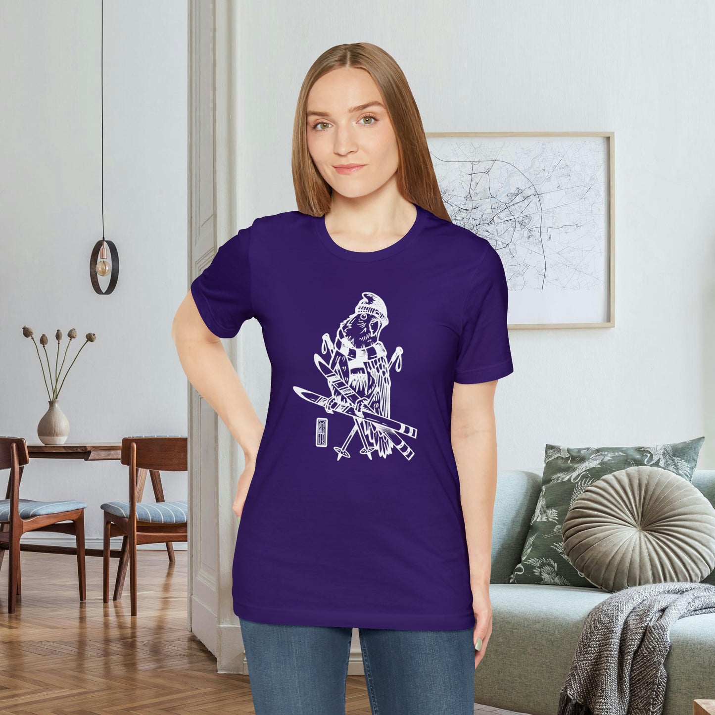 Lovebird Goes Skiing, Line Art Tee