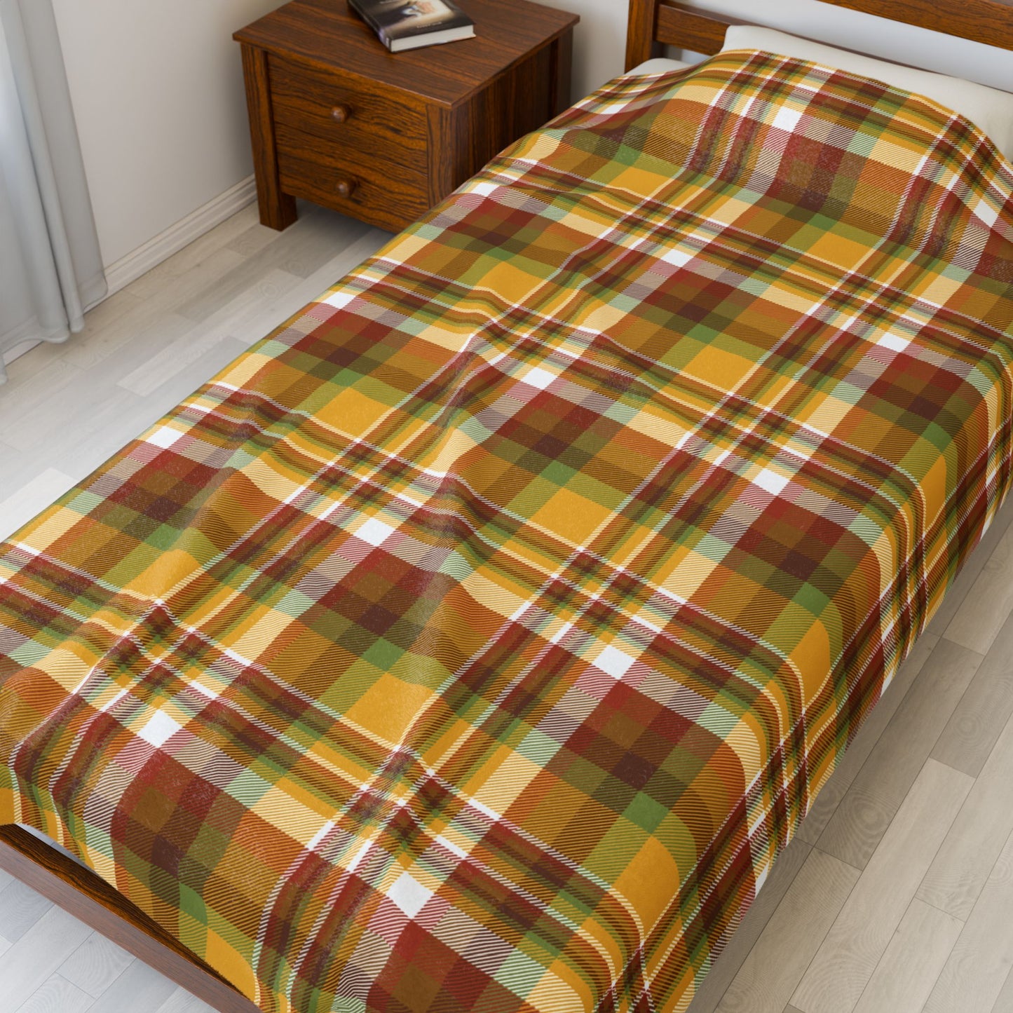 Thanksgiving Plaid Velveteen Plush Blanket
