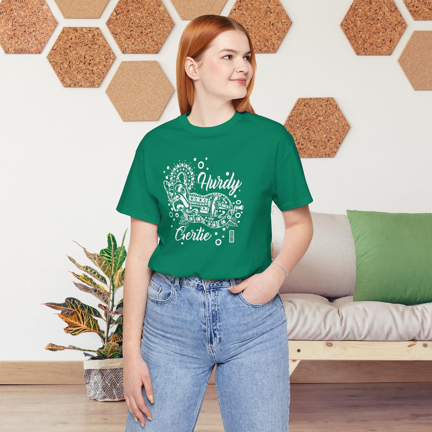 Hurdy Gertie Tee, Frenchton Dog Line Art Shirt