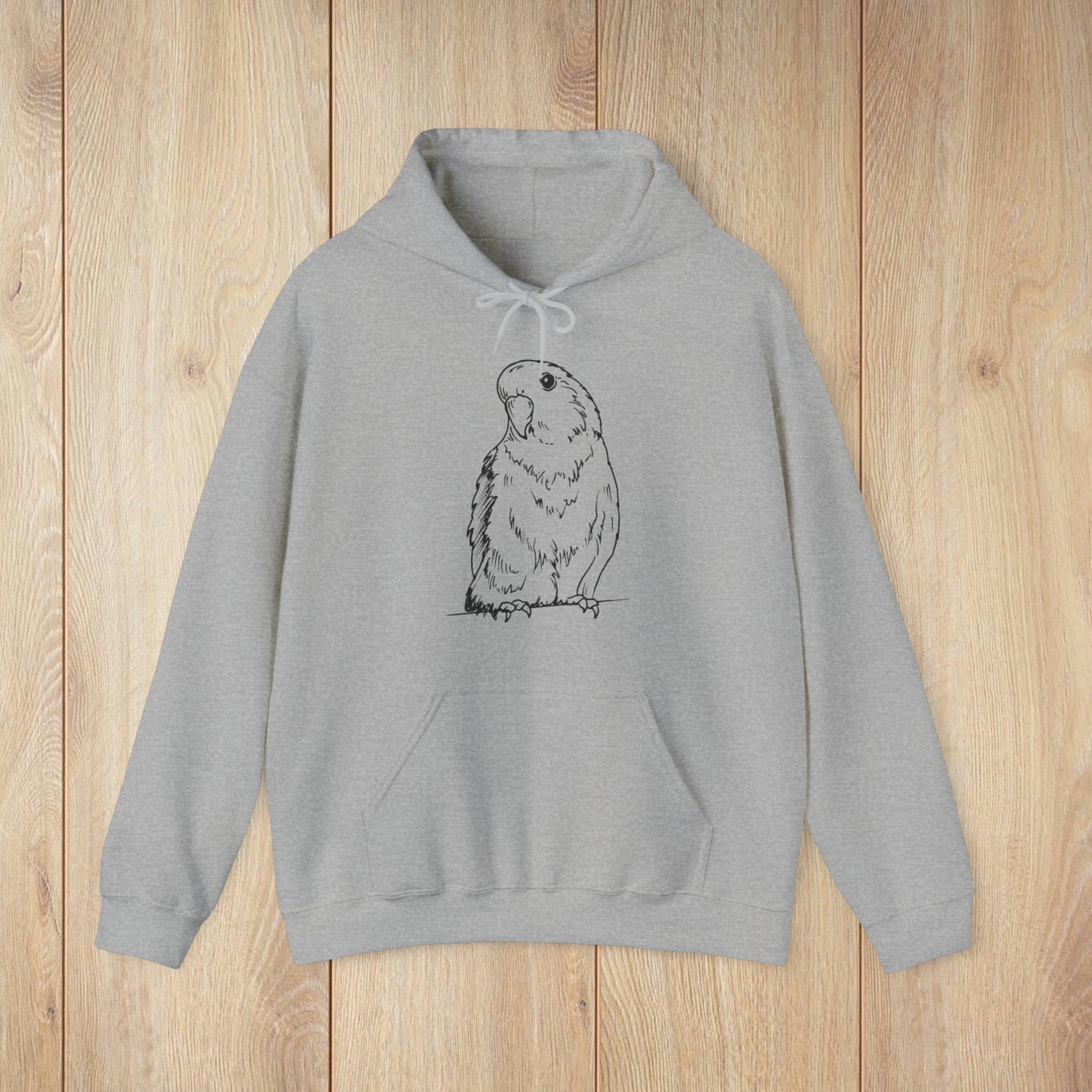 Floofball Lovebird, Line Art Hoodie