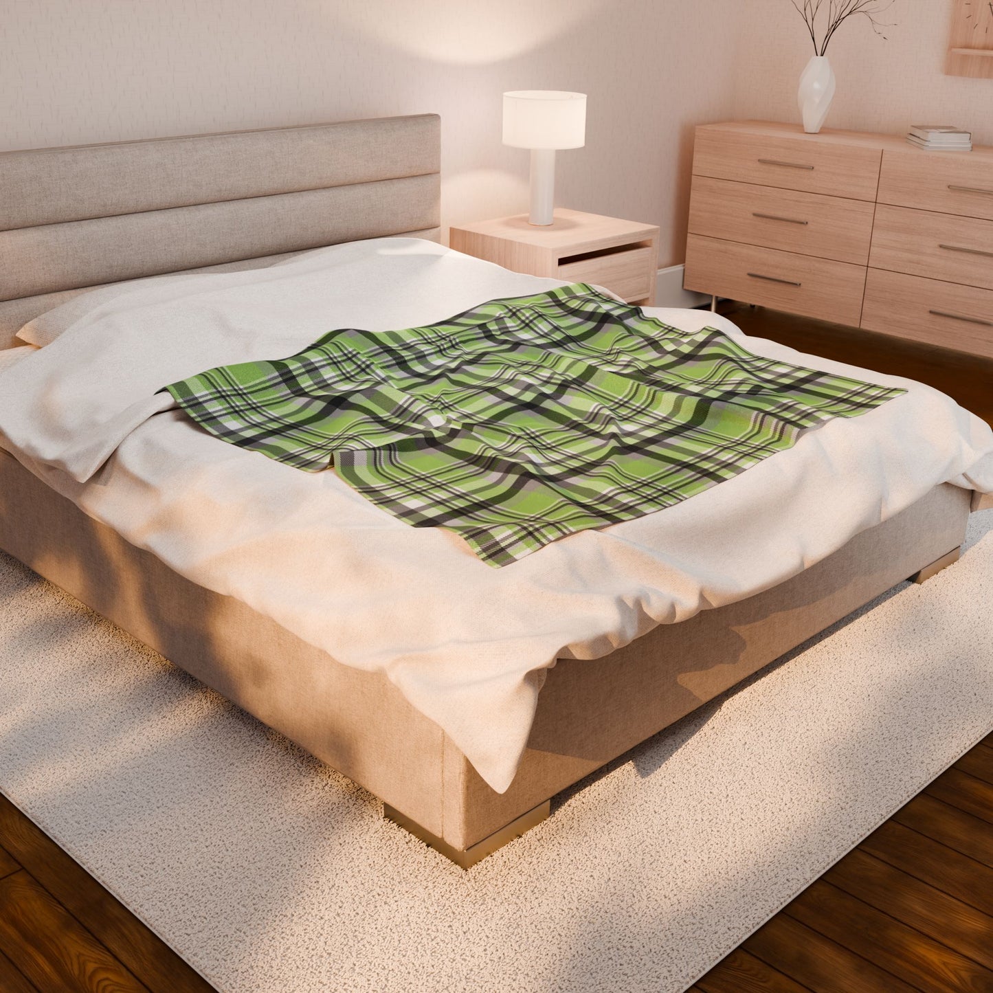 Agender Pride Plaid Velveteen Plush Blanket