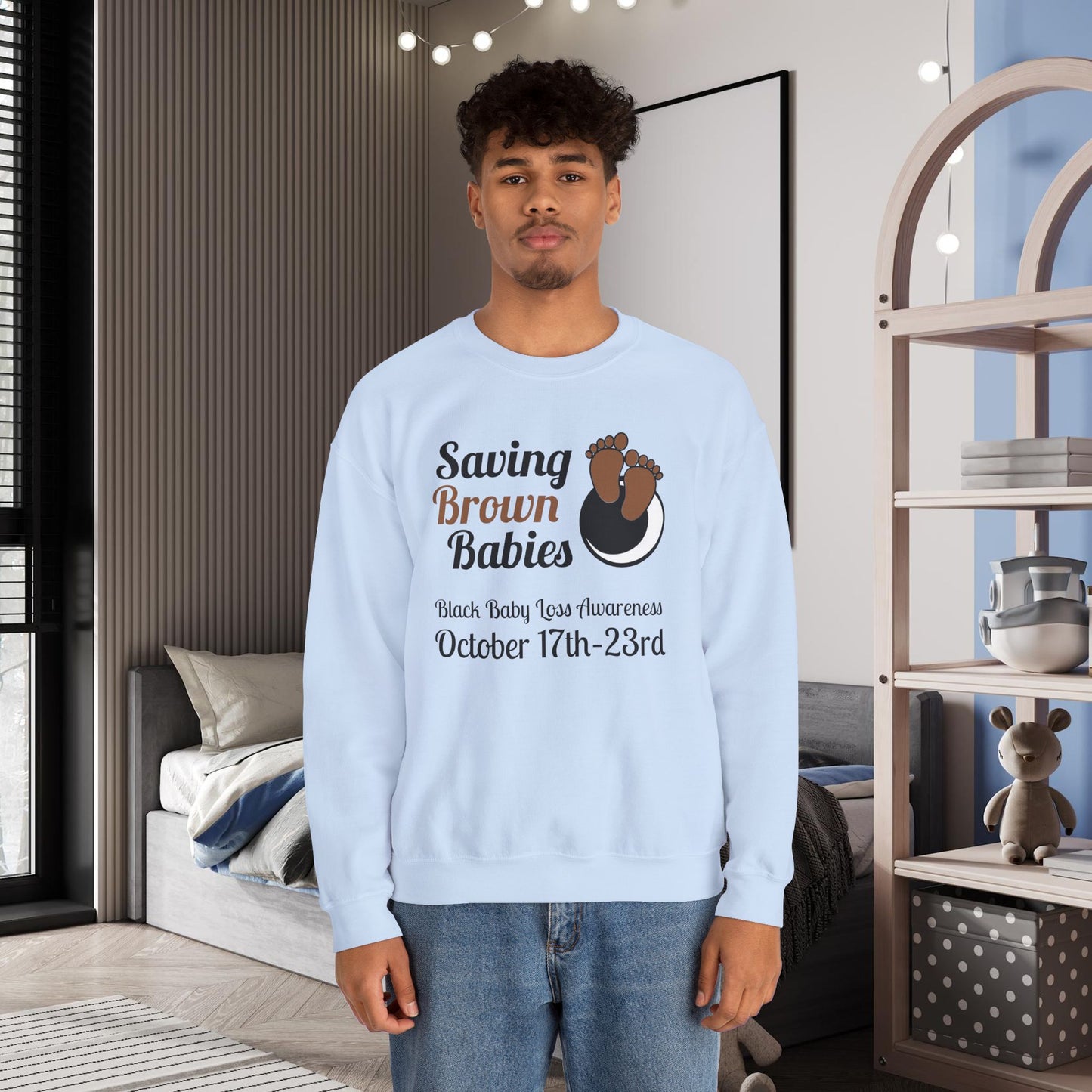 Quietly United in Loss Together Non-Profit / Saving Brown Babies Charity Crew Neck Sweatshirt, Grossesse et sensibilisation à la perte du nourrisson