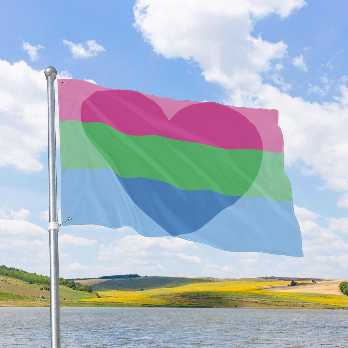 Polyromantic Pride Flag with Grommets
