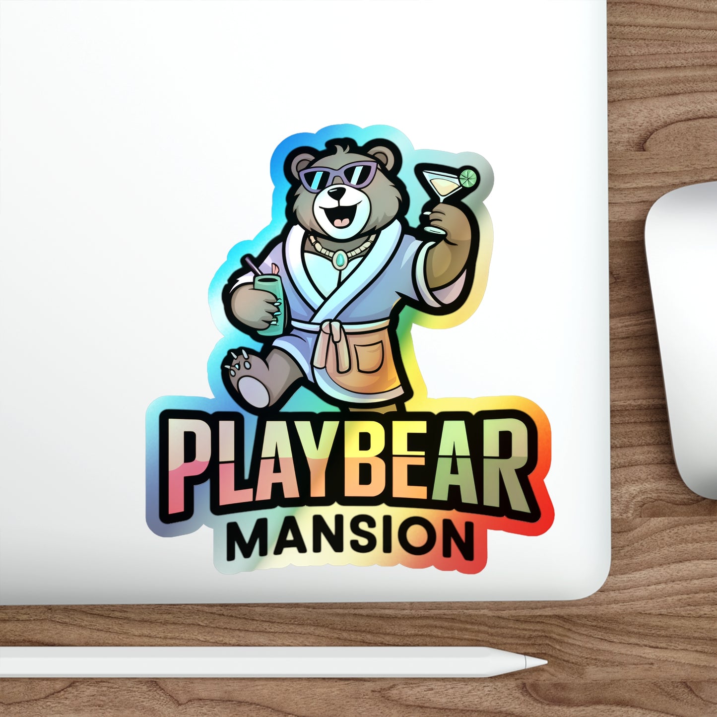 Holographic Playbear Mansion Stickers