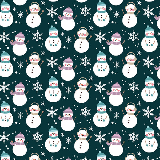 Christmas Pastels Snowman Green Fleece Sherpa Blanket