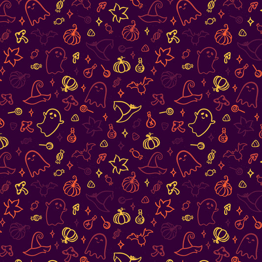 Halloween Fun Pattern Maroon Fleece Sherpa Blanket