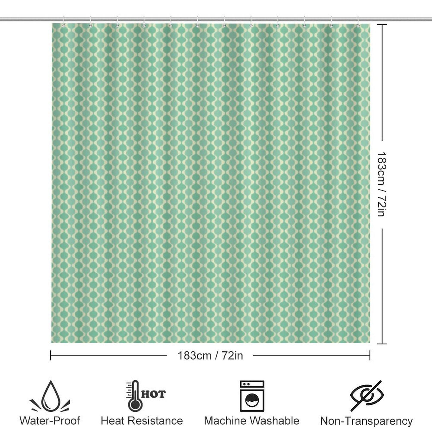 MCM Balusters | Shower Curtain Set with 3 Rugs