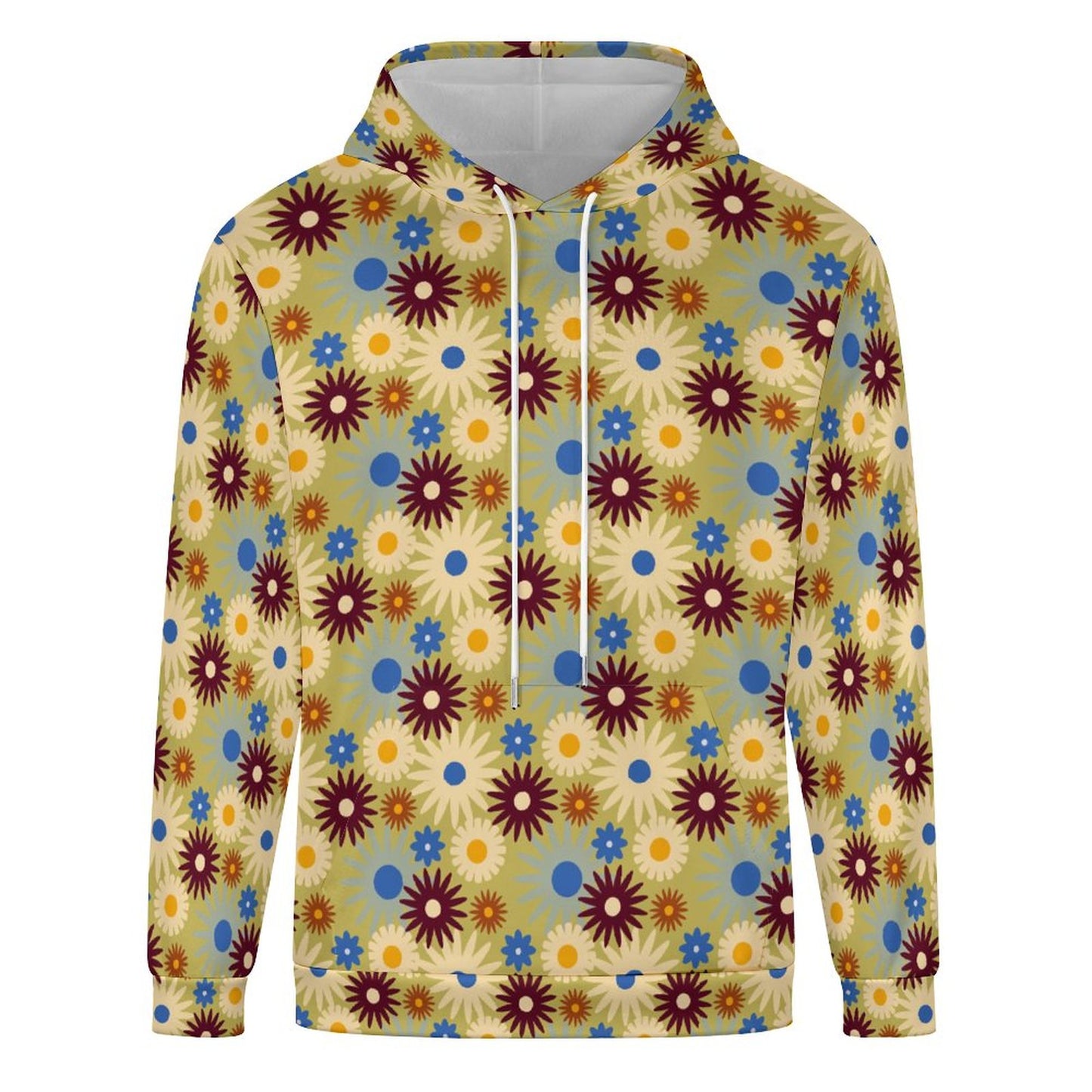 70s Floral Retro | 160gsm Lightweight Men's Hoodie A37H (All-Over Printing)