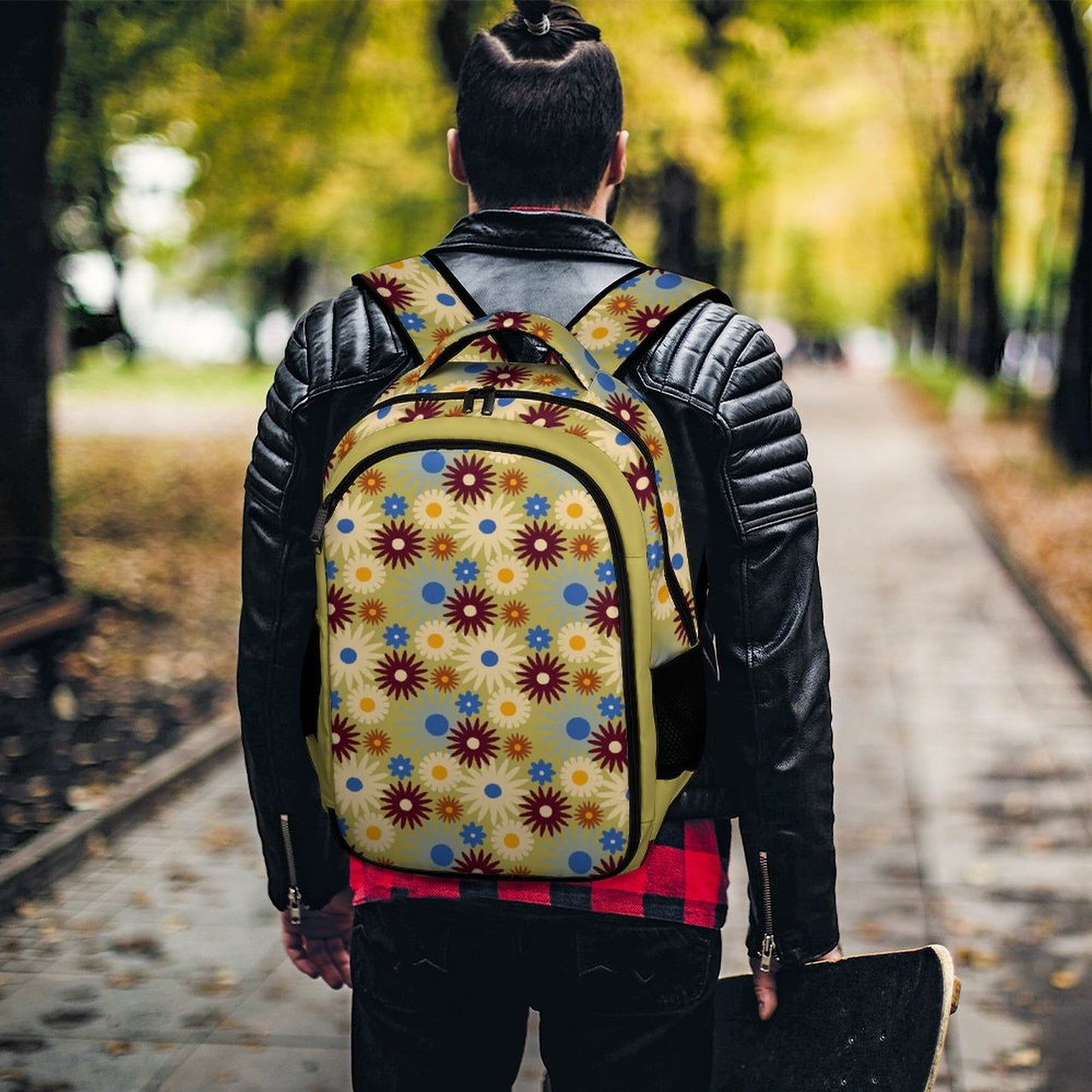 70s Floral Retro | Multi-Pocket Travel Bags