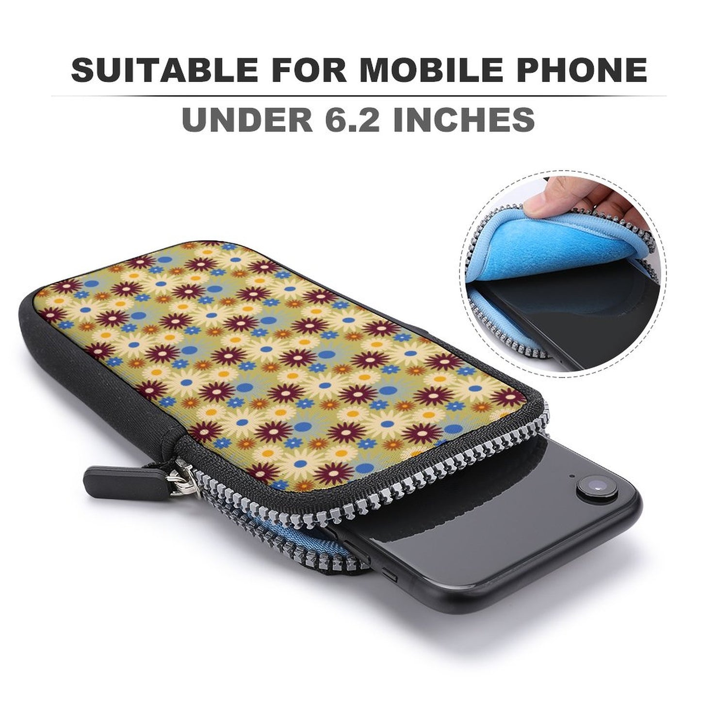 70s Floral Retro | Cell Phone Crossbody Pouch