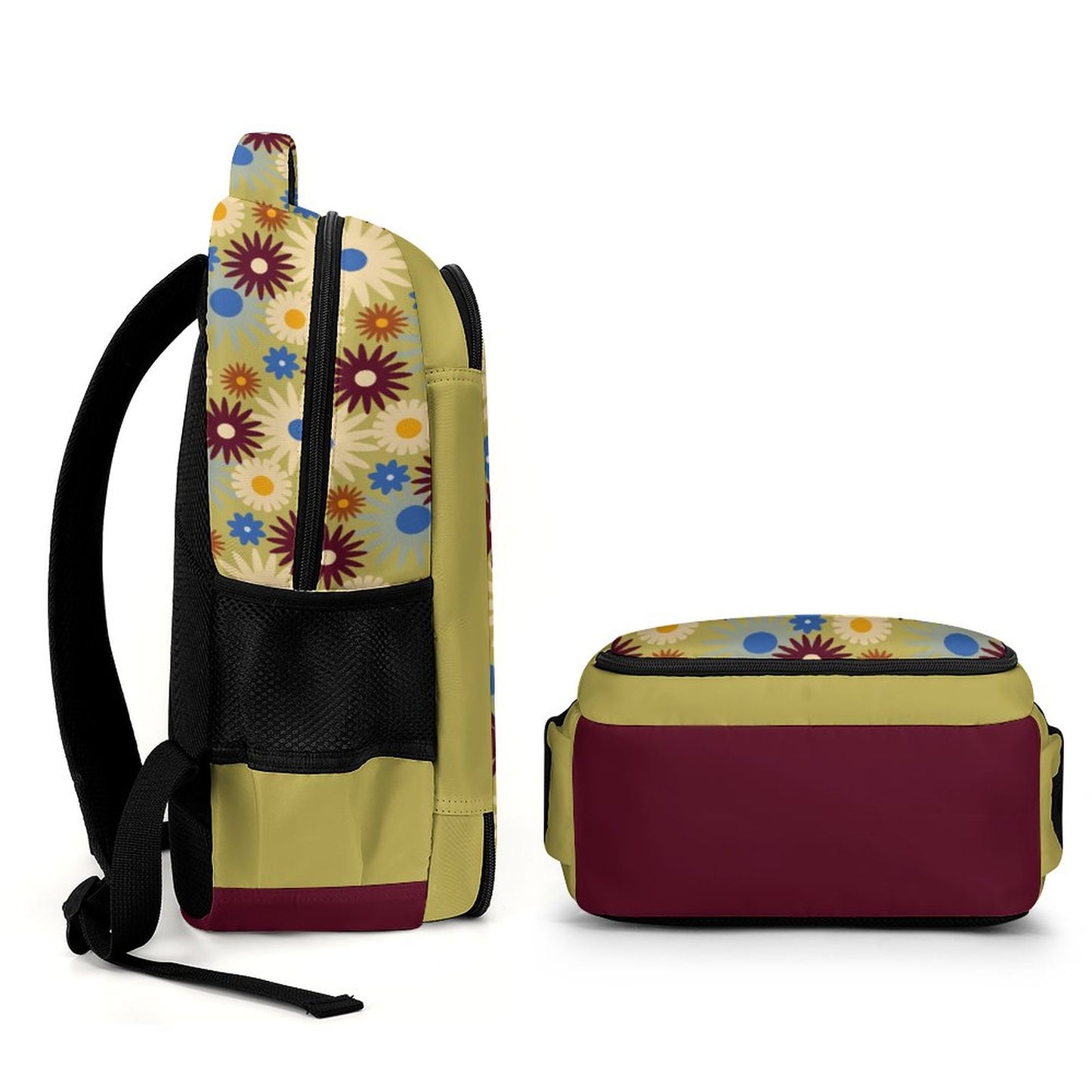 70s Floral Retro | Multi-Pocket Travel Bags