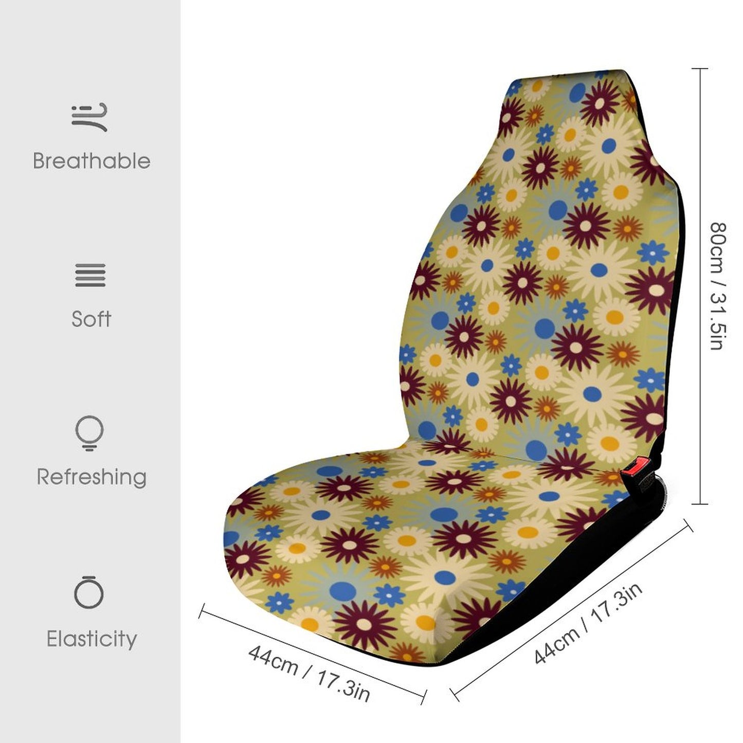 70s Floral Retro | Car Seat Cover Protector