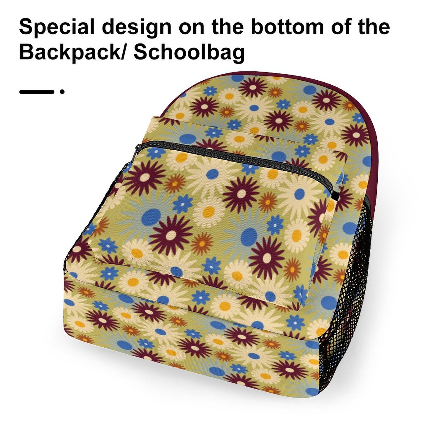 70s Floral Retro | Durable Children's School Backpacks A012