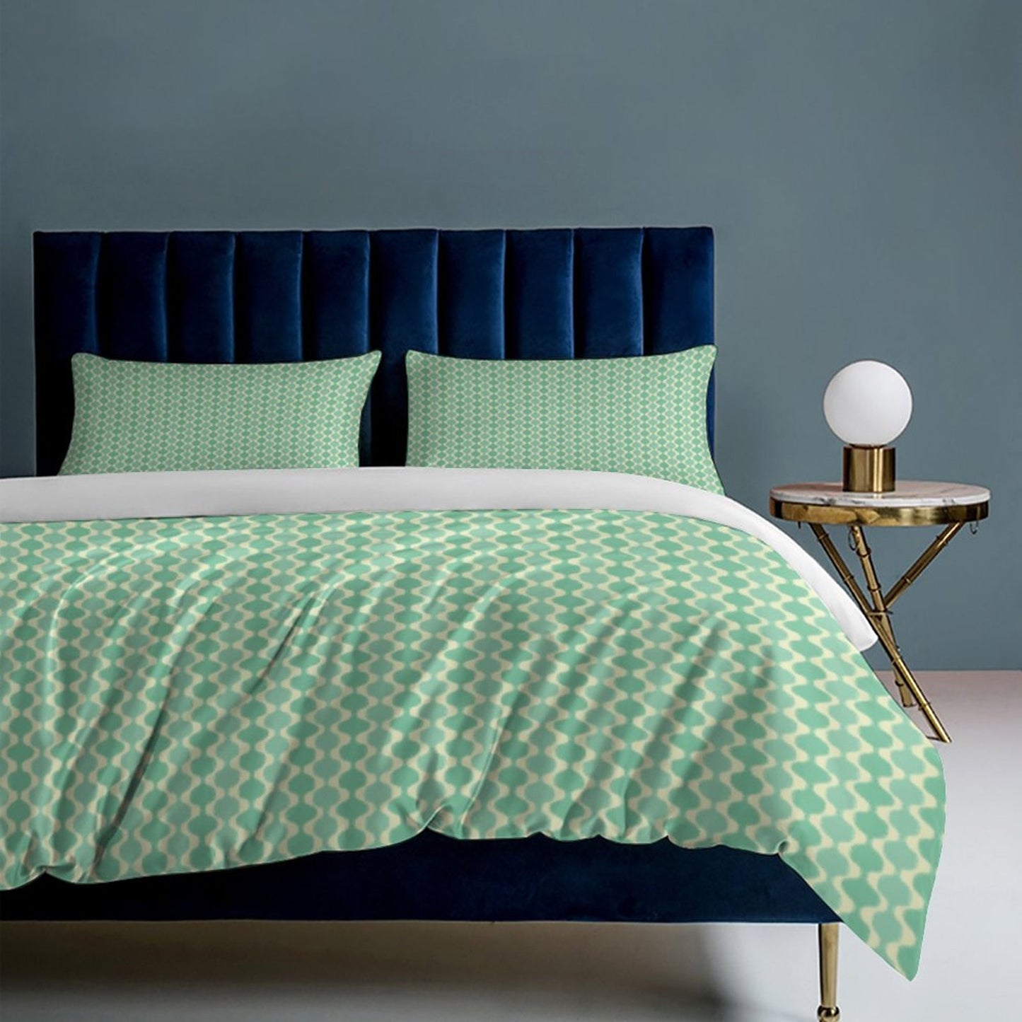 MCM Balusters | 86"x70" Queen 3-Piece Bedding Set (1 Duvet Cover + 2 Pillow Shams)