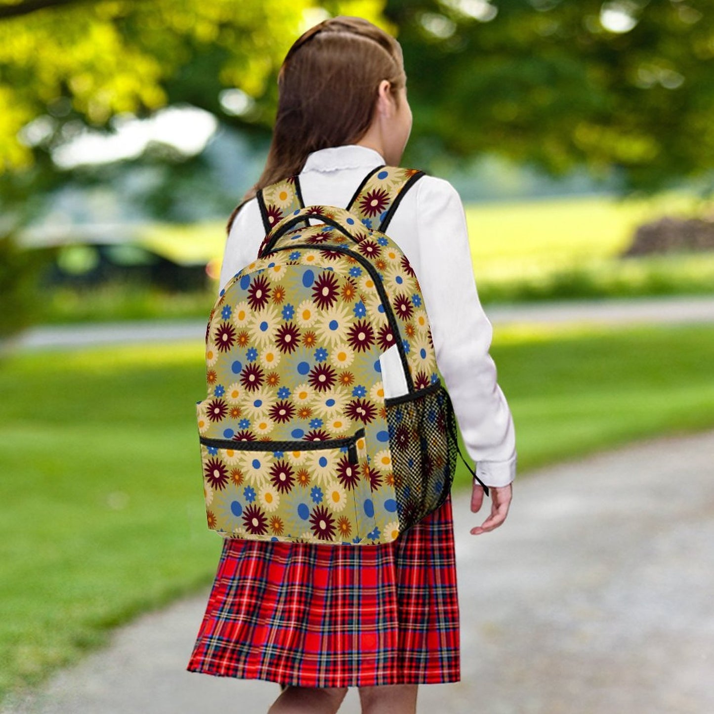 70s Floral Retro | Durable Children's School Backpacks A012