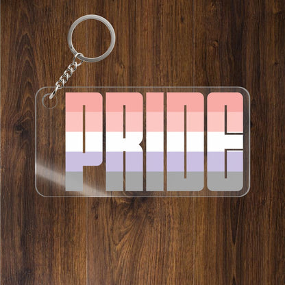 1.18'' x 2.36'' Transparent Cupioromantic Pride Keychains