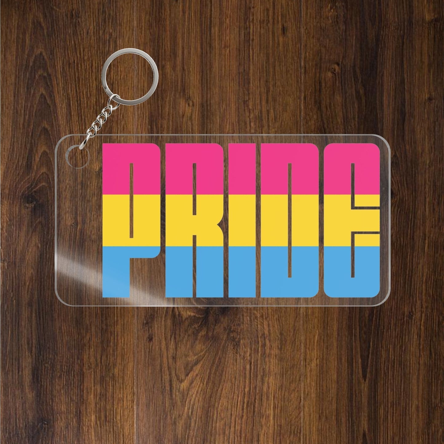1.58'' x 3.15'' Transparent Pansexual Pride Keychains