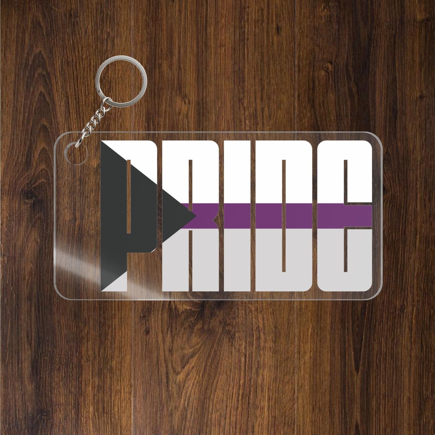 1.77'' x 3.54'' Transparent Demisexual Pride Keychains