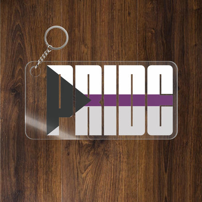 1.77'' x 3.54'' Transparent Demisexual Pride Keychains