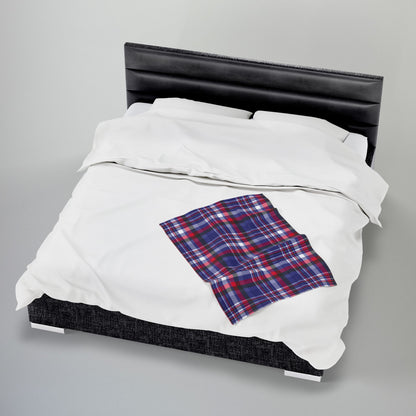 Leather Pride Plaid Velveteen Plush Blanket