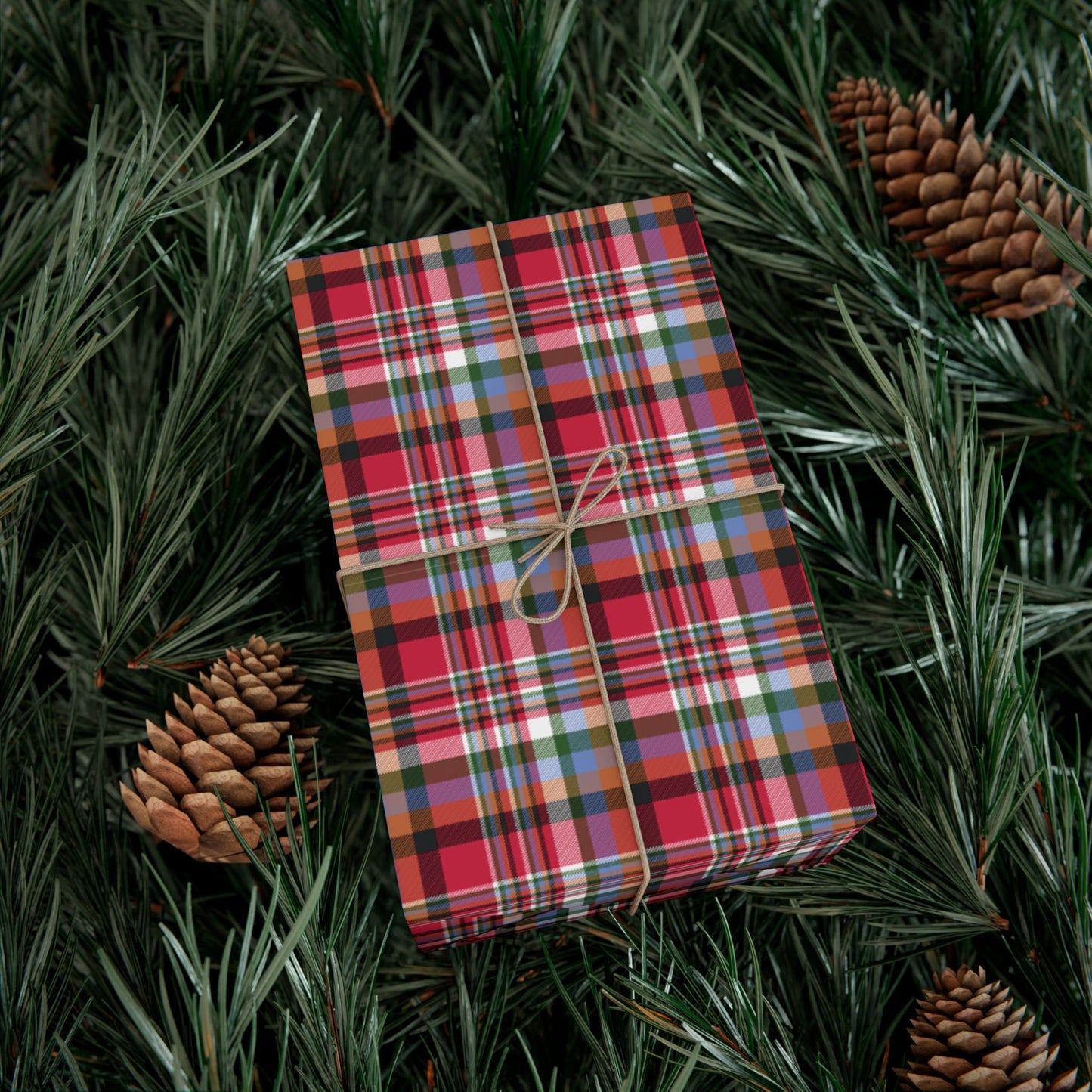 Christmas Red & Black Chicago IL Plaid Gift Wrapping Paper Roll