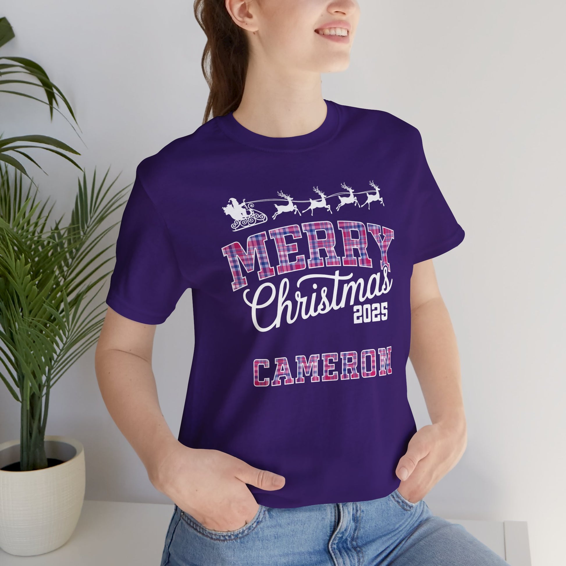 Custom Christmas Bisexual Pride Plaid Pajama Tee Top