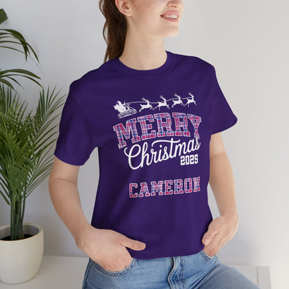 Custom Christmas Bisexual Pride Plaid Pajama Tee Top