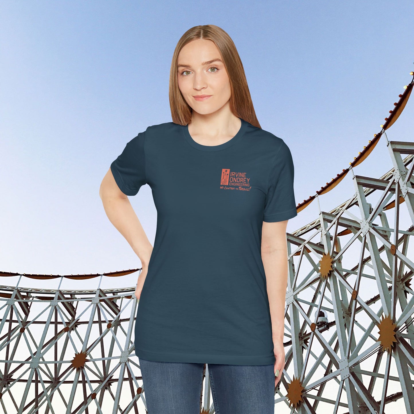 I Just Wanna Play Fascination & Ride Roller Coasters Tee (BACK graphic) • Irvine Ondrey Engineering