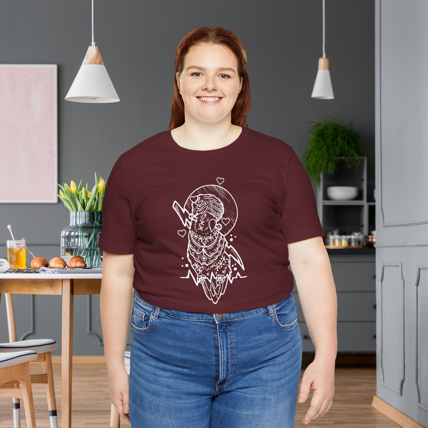 Bride of Frankenstein Lovebird, Line Art Tee