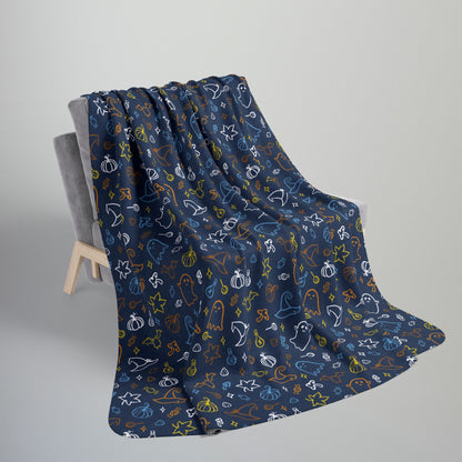 Aroace Halloween Fleece Sherpa Blanket
