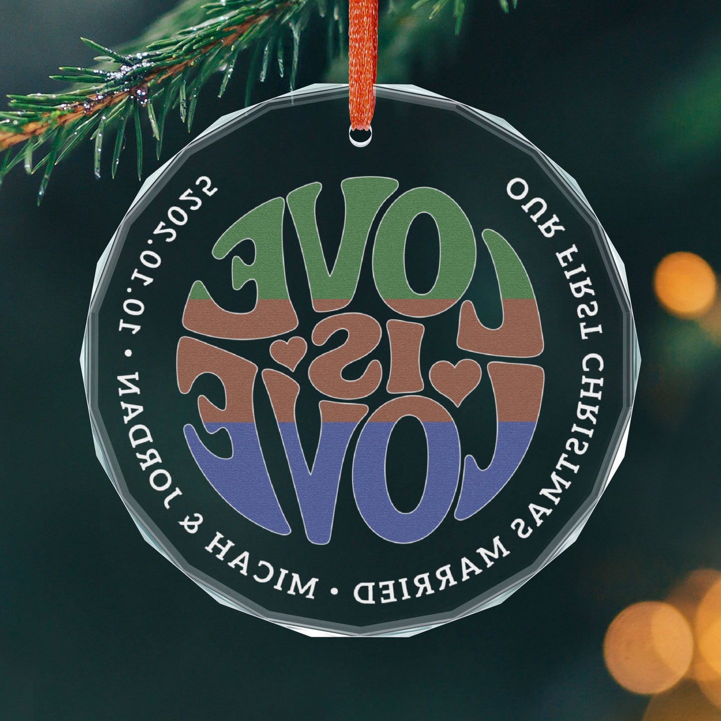 Custom Crystal Love is Love Sapiosexual Pride 3" Circle Ornament