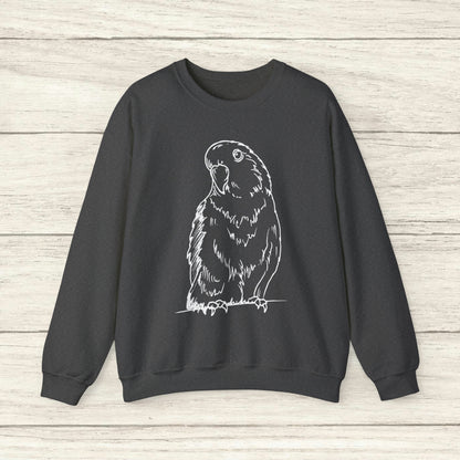 Floofball Lovebird, sudadera con cuello redondo Line Art