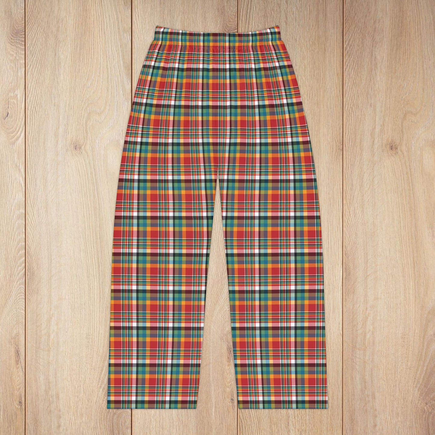 Women’s Orange, Blue & Green Ohio Plaid Red Pajama Pants