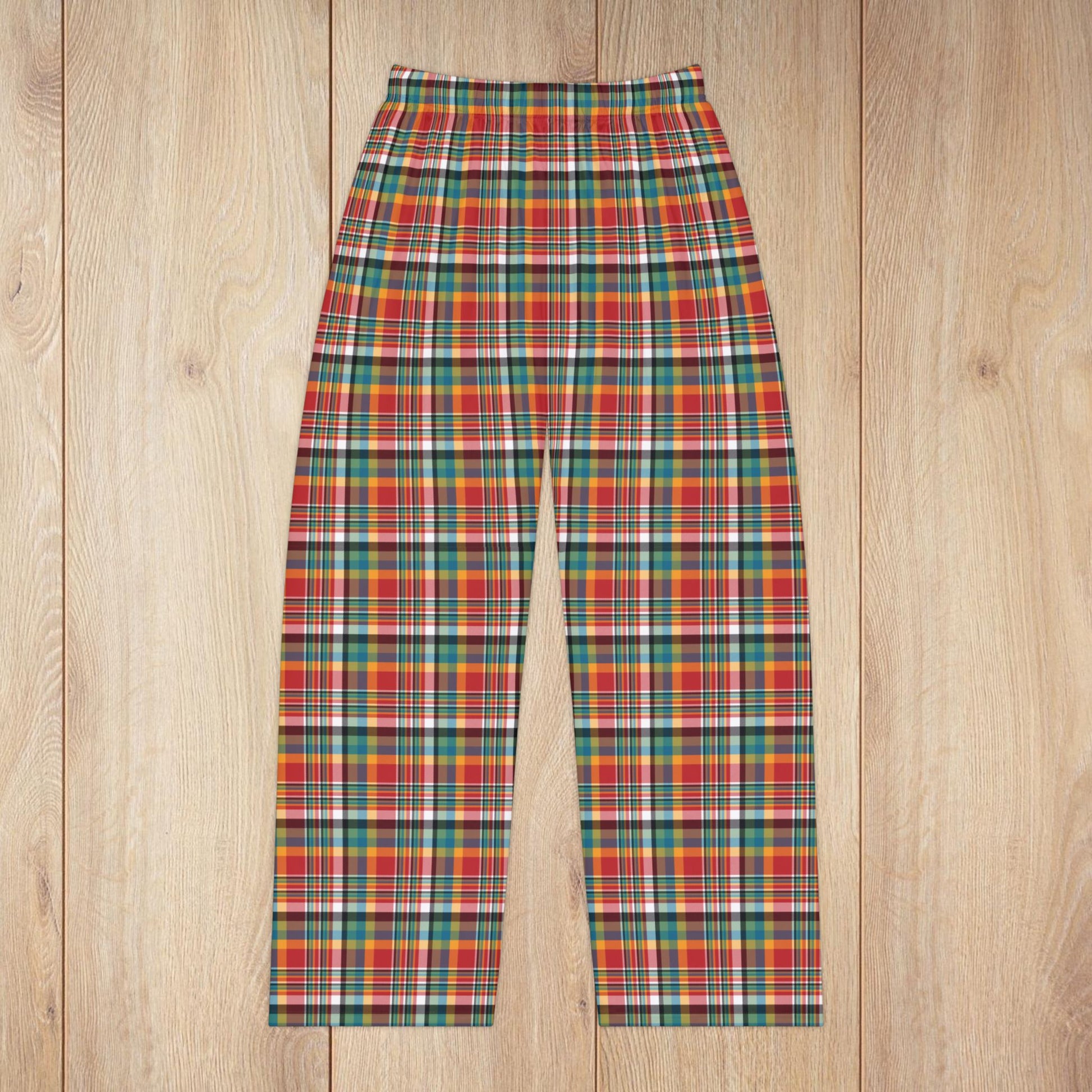 Women’s Orange, Blue & Green Ohio Plaid Red Pajama Pants