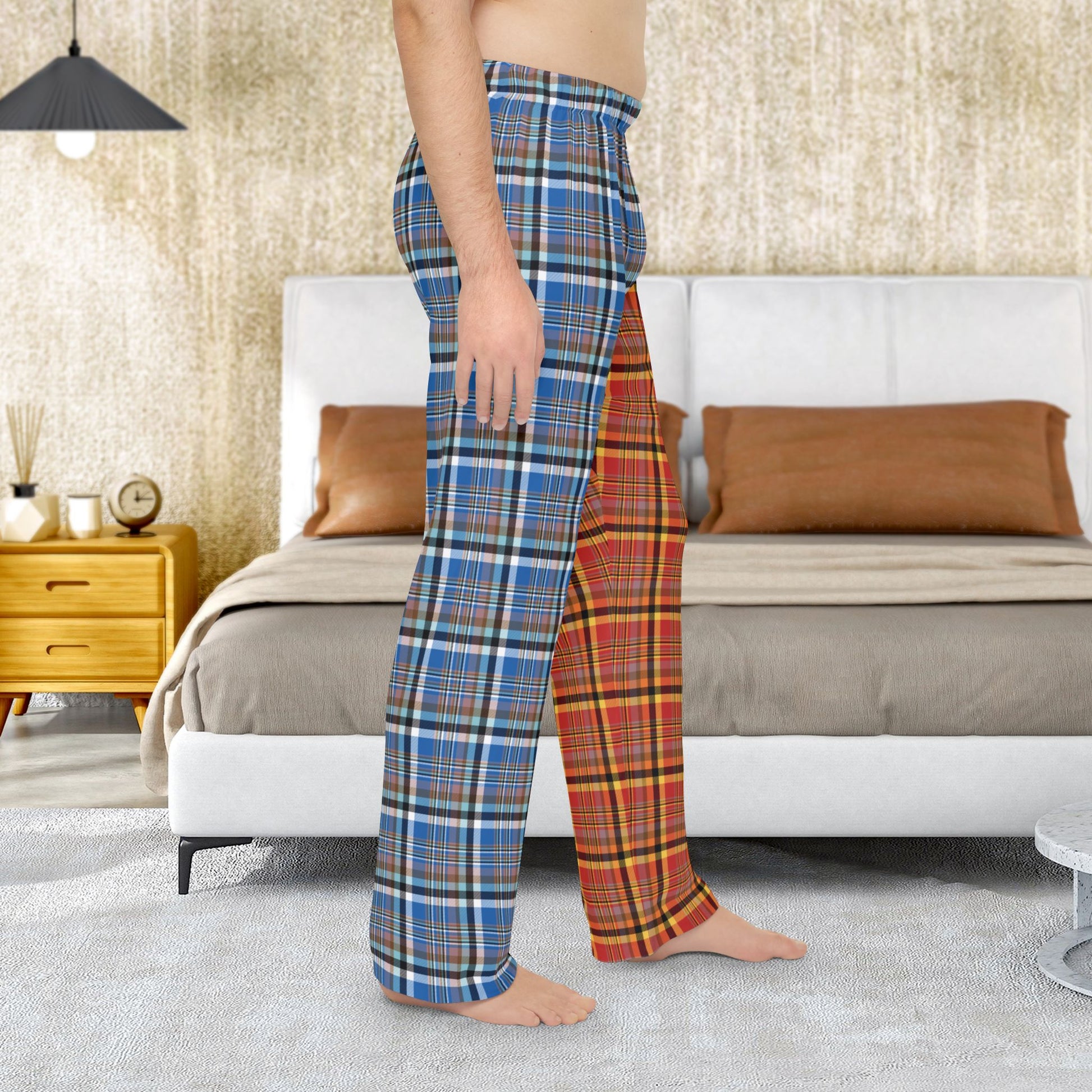 Men’s Half Red, Half Blue Plaid Sandusky OH Pajama Pants