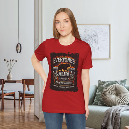Red Everyone's Alibi Bear T-Shirt