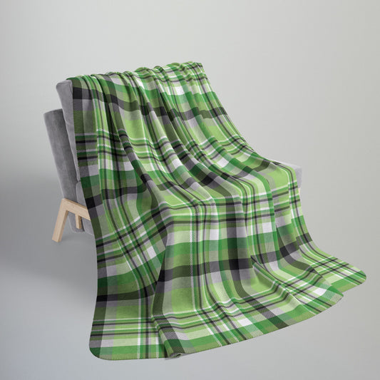Aromantic Pride Plaid Fleece Sherpa Blanket