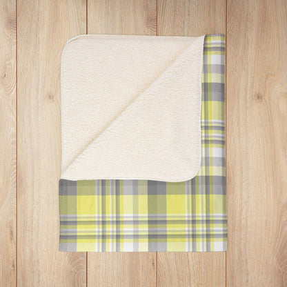 Demigender Pride Plaid Fleece Sherpa Blanket