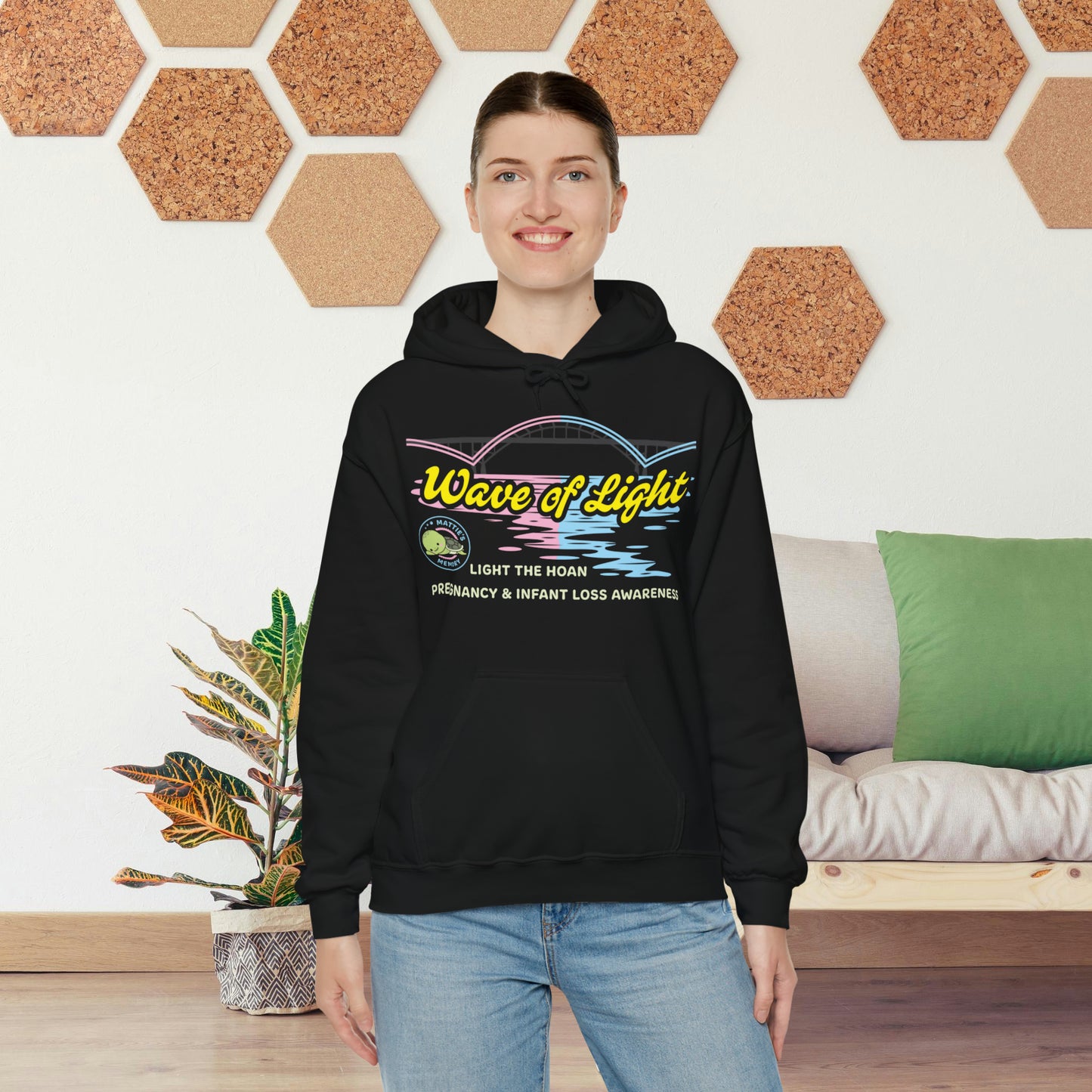 Mattie’s Memory Wave of Light, Light the Hoan Bridge Hooded Sweatshirt, Milwaukee Wisconsin Infant & Pregnancy Loss Charity