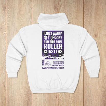 I Just Wanna Get Spooky & Roller Coasters Zip Hoodie • Irvine Ondrey Engineering