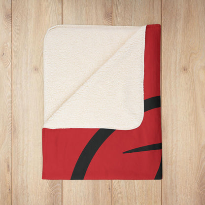Rambler Black Logo Red Fleece Sherpa Blanket