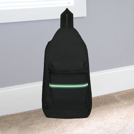 14.5" × 9'' Non-Binary Man Pride Black Minimalist Cross Body Sling Bag